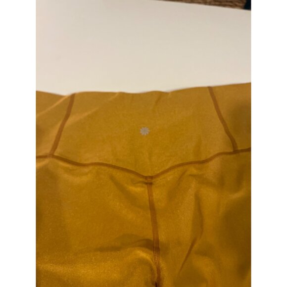 High-Waisted Athleta Mustard Yellow Athletic Leggings For Women - Picture 5 of 7